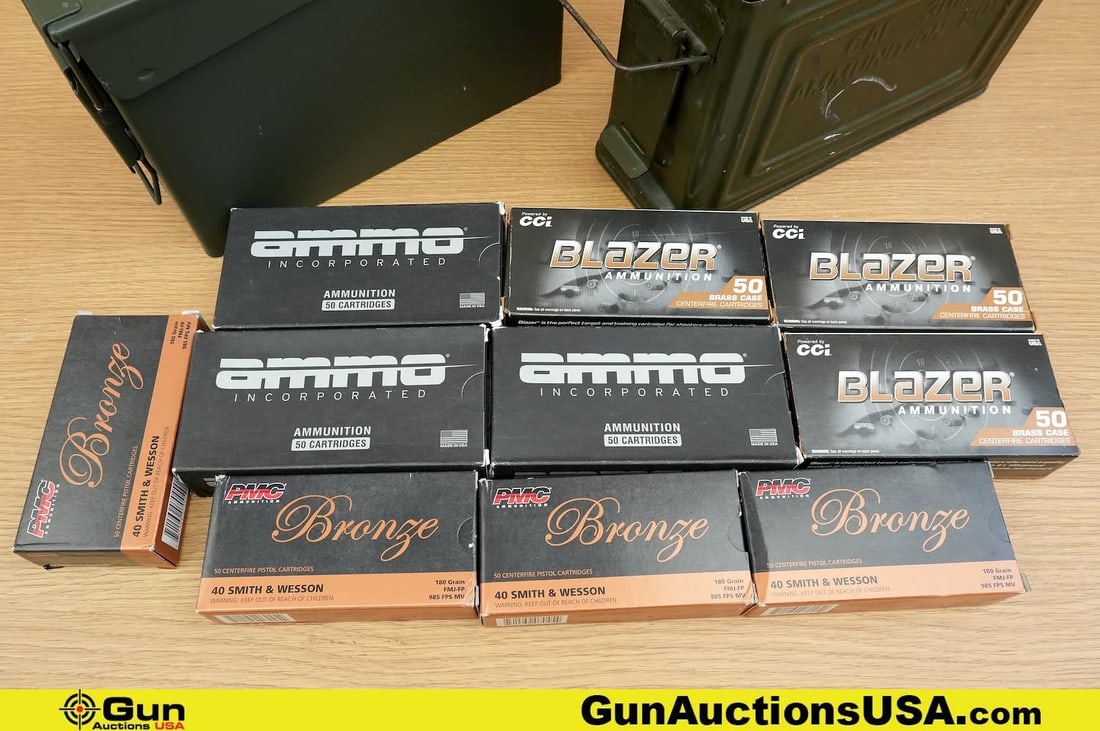 PMC, Blazer, AMMO 40 S&W Ammo. . 500 Rds of .40 S&W. Includes Two Metal Ammo Can.. (83507) (GSCV26) (1 of 9)