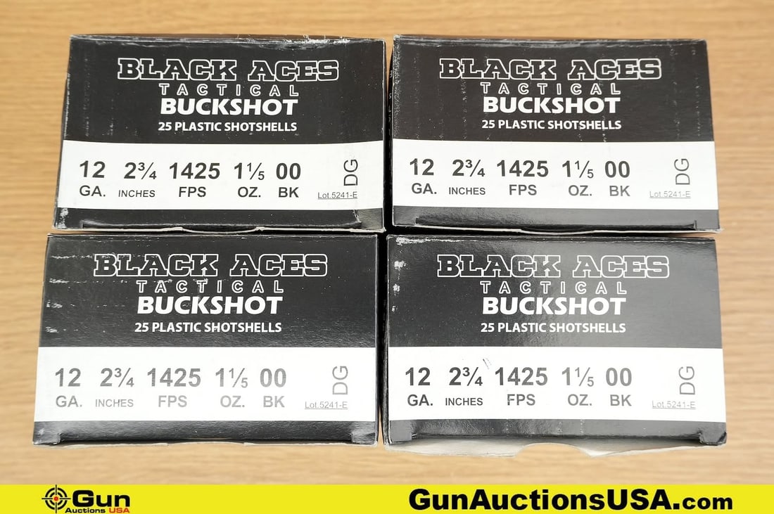Black Aces 12 Ga. Ammo . . 100 rds. of 2 3/4", 1 1/5 Oz, 00 Buck . (79944) (GSCU69) (1 of 1)