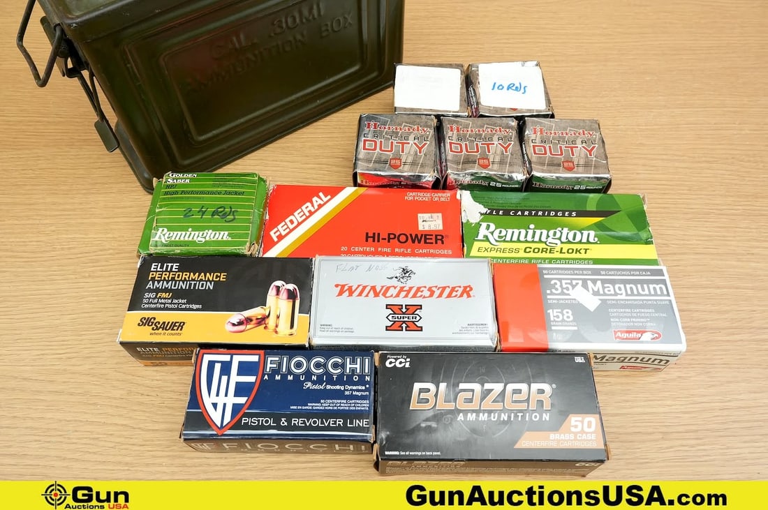 Hornady, Fiocchi, WIN, Etc 357 MAG, 30-30 WIN Ammo. . Approx. 400 Rds in Total; Approx. 360 Rds of (1 of 8)