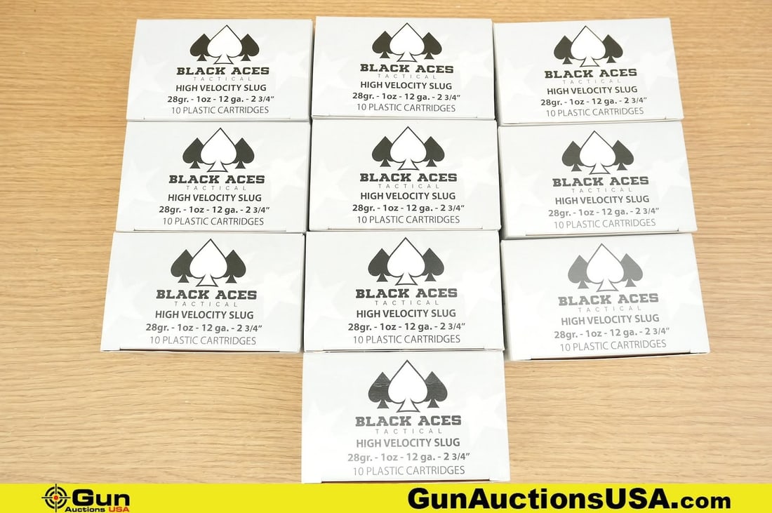 Black Aces 12 Ga. Ammo . . 100 Rds of 2 3/4" 28 Gr, 1 Oz. High Velocity Slugs. . (79945) (GSCT27) (1 of 3)