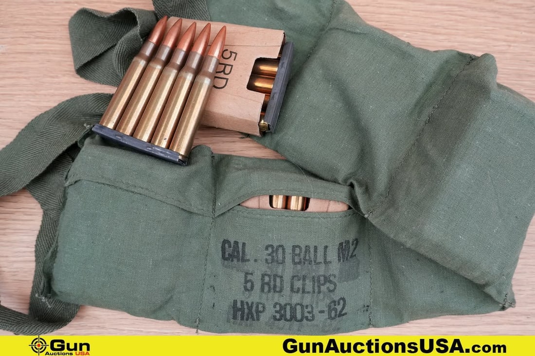 .30-06 SPRG Ammo, Bandoleer, Clips. . Approx. 60 Rds 30-06 SPRG on Stripper Clips. Includes One Six (1 of 6)