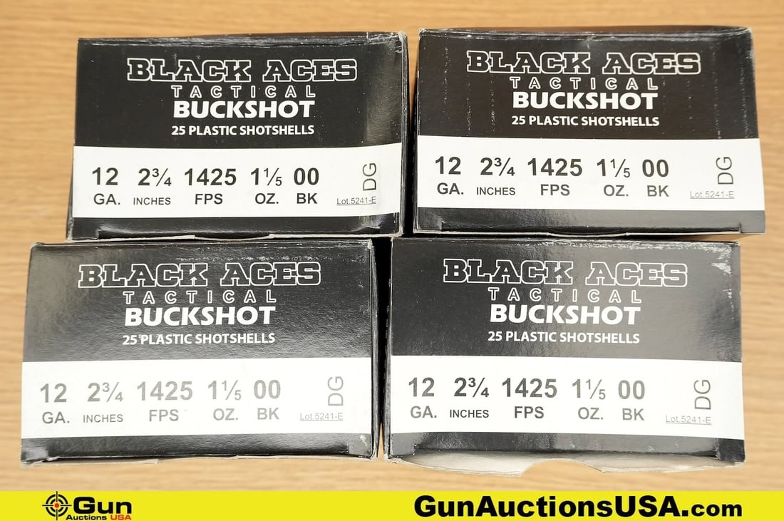 Black Aces 12 Ga. Ammo . . 100 rds. of 2 3/4", 1 1/5 Oz, 00 Buck . (79943) (GSCU66) (1 of 1)