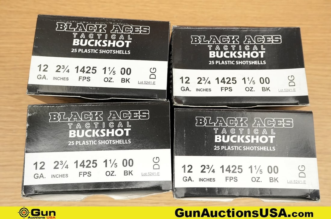 Black Aces 12 Ga. Ammo . . 100 rds. of 2 3/4", 1 1/5 Oz, 00 Buck . (79942) (GSCU96) (1 of 1)