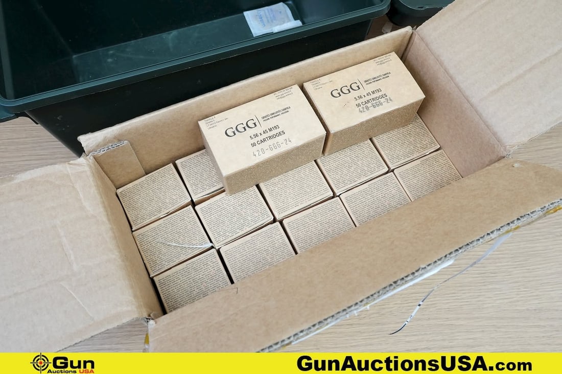 GGG 5.56x45m 193 Ammo . . Approx. 850 Rds. Includes Polymer Ammo Can. . (83260) (GSCV45): GGG 5.56x45m 193 Ammo . . Approx. 850 Rds. Includes Polymer Ammo Can. . (83260) (GSCV45)