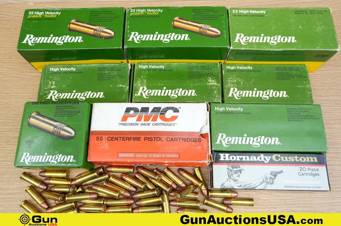 Remington, PMC, Hornady .22LR, .223 REM, 10mm, .38 Special Ammo. . Approx. 1800 Rds in Total; (1 of 5)