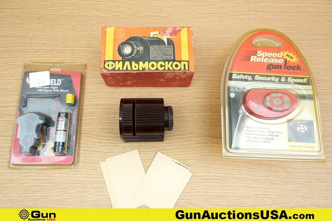 Fire Field, Etc. Accessories. Very Good. One Speed Release Gun Lock, One Fire Field Red Laser Sight (1 of 14)