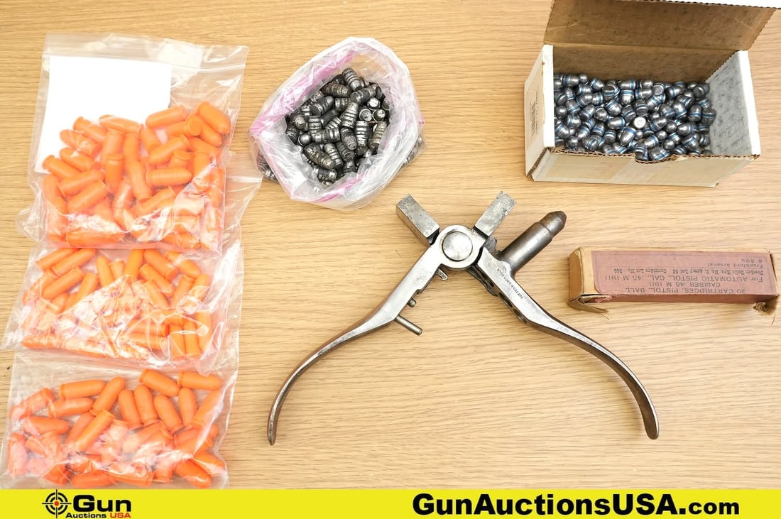 Winchester, Federal, Etc. Snap Caps, Ammo, Etc. . Good Condition. One Ideal Bullet Mold, .40-82. .45 (1 of 9)