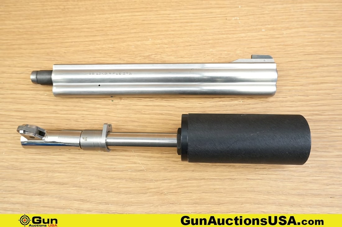 S&W, Etc. .22LR, .45 ACP Barrels. Very Good. One S&W 7.5" .22LR Pistol Barrel, with Stainless: S&W, Etc. .22LR, .45 ACP Barrels. Very Good. One S&W 7.5" .22LR Pistol Barrel, with Stainless Construction and a Pinned Front Sight, with Full Underlug. One 5.5" THREADED Stainless Steel 1911 .45 ACP 
