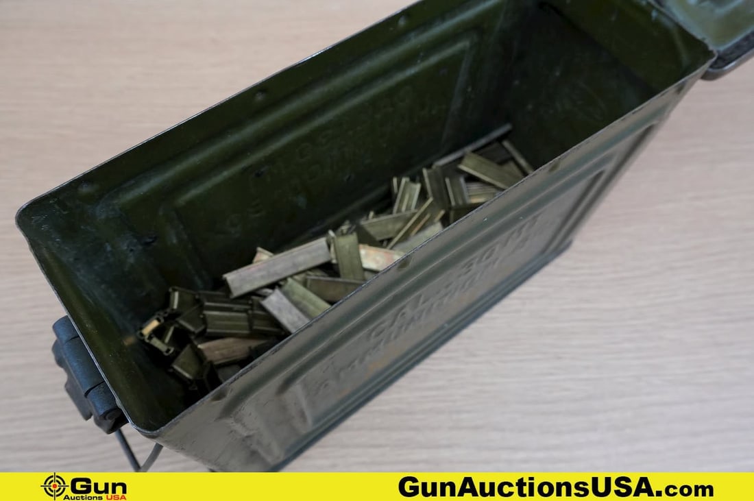 Surplus 8MM Mauser Stripper Clips. . Approx. 165 8mm Stripper Clips. Includes Metal Ammo Can. . (1 of 6)