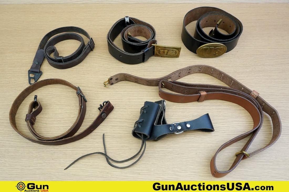 Bucheimer, Etc. Accessories. Good Condition, Normal Handling Marks. . One M1874 US Marked Buckle and: Bucheimer, Etc. Accessories. Good Condition, Normal Handling Marks. . One M1874 US Marked Buckle and Adjustable Belt, One Sword Frog, One Replica US Marked Civil War Buckle and Adjustable Belt, One CS