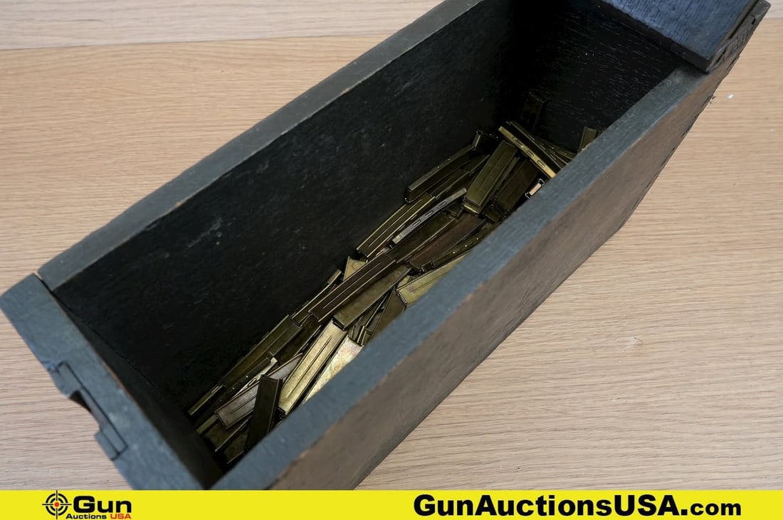 Surplus 8MM Mauser Stripper Clips . . Approx. 165 8mm Stripper Clips. Includes Wood Ammo Box. . (1 of 5)
