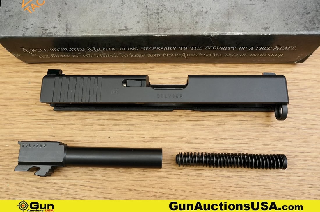 Glock 19 9mm Upper. Excellent. . One GEN 3, Full Upper with Slide, Re-Coil Spring, Barrel and Nite (1 of 7)