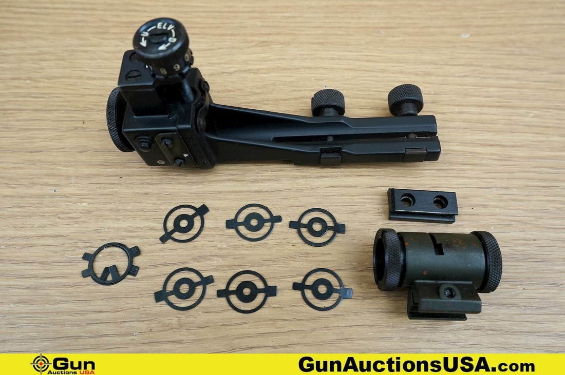 Kimber, Anschutz . Very Good. Sight Set. One Anschutz Front Globe Sight Set, One Kimber Micrometer: Kimber, Anschutz . Very Good. Sight Set. One Anschutz Front Globe Sight Set, One Kimber Micrometer Dopter Rear Sight. . (83591) (GSCM68)