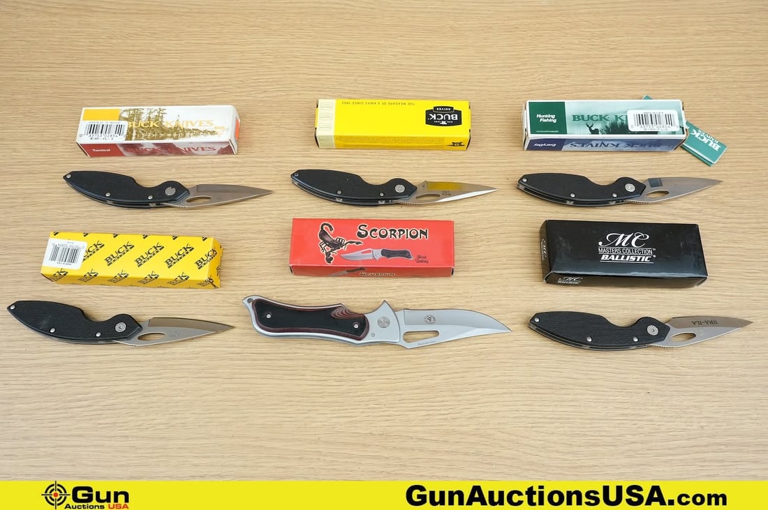 Buck, MC, Odyssey 1, Etc. Knives . Excellent. . Six Folding Knives with Original Packaging. . (1 of 20)
