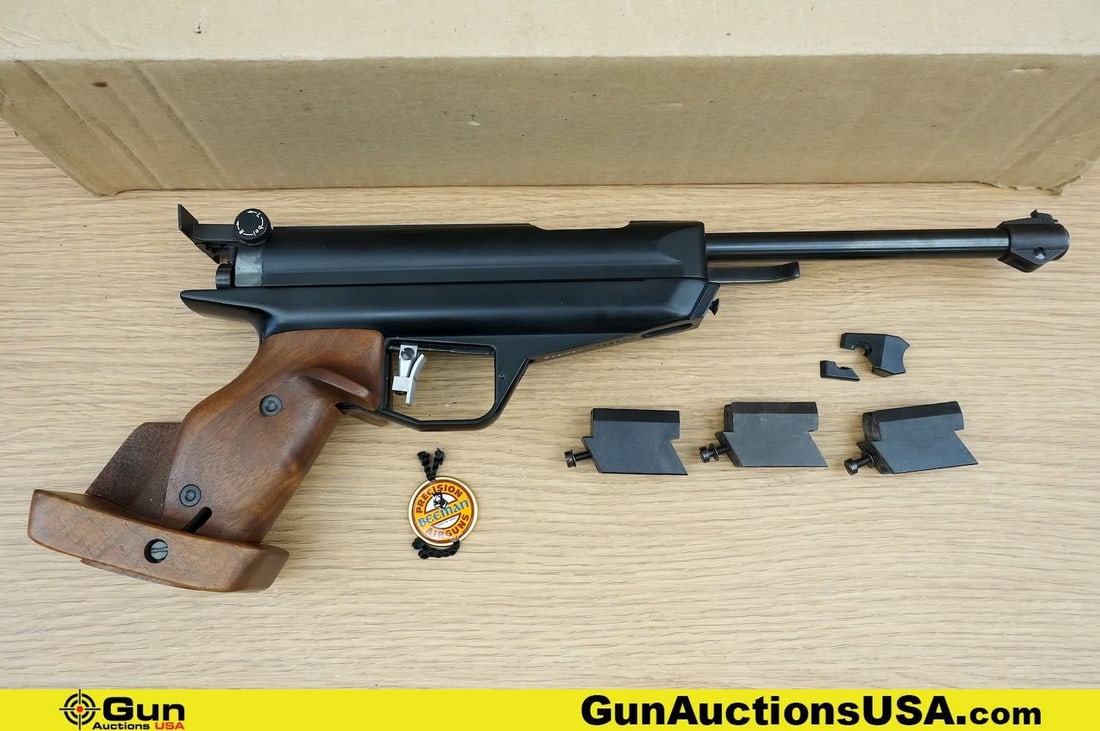 Westinger & Altenburger 80 .177 Air Pistol. Excellent. 7.5" Barrel. Single Shot . Featuring a Custom: Westinger & Altenburger 80 .177 Air Pistol. Excellent. 7.5" Barrel. Single Shot . Featuring a Custom Competition Wood Grip, Fixed Iron Sight, Rear Adjustable V Notch Sight, Adjustable Competition Trig