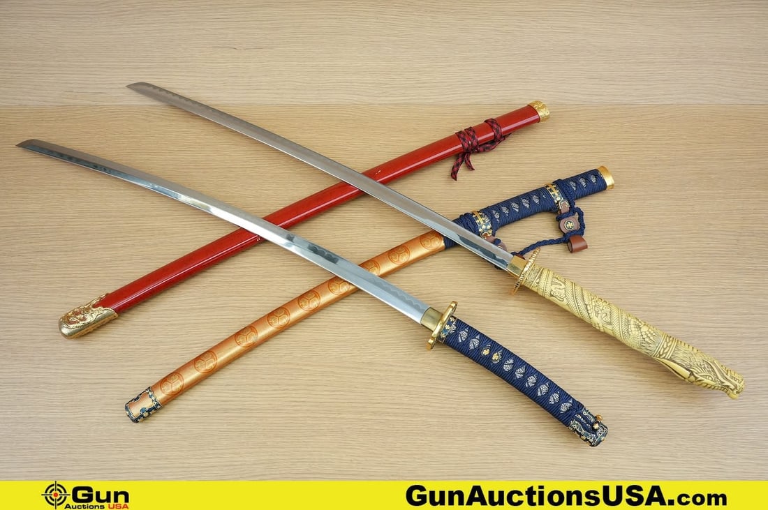 Swords, Very Good . Two Japanese REPLICA Swords with Scabbards. . (83283) (GSCE73) (1 of 20)