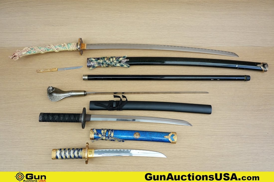 Swords. Good Condition, Normal Handling Marks. Swords, Etc. . One Katana Style Ornamental Sword, One (1 of 20)