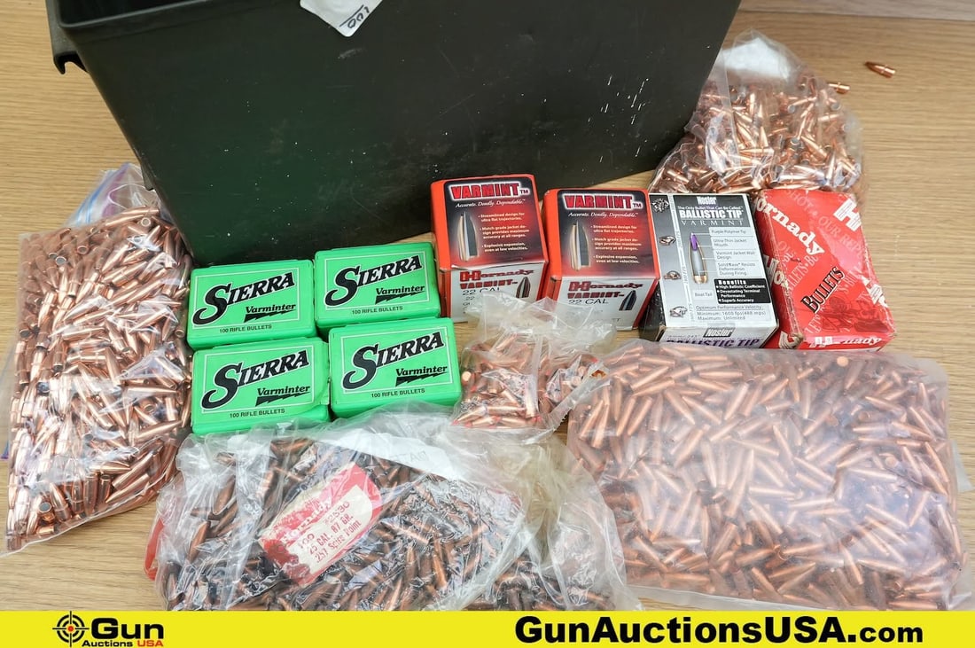 Assorted Projectiles, Etc. . . Assorted .22, .22 Varmint and .223 Projectiles . (83518) (GSCW60) (1 of 9)