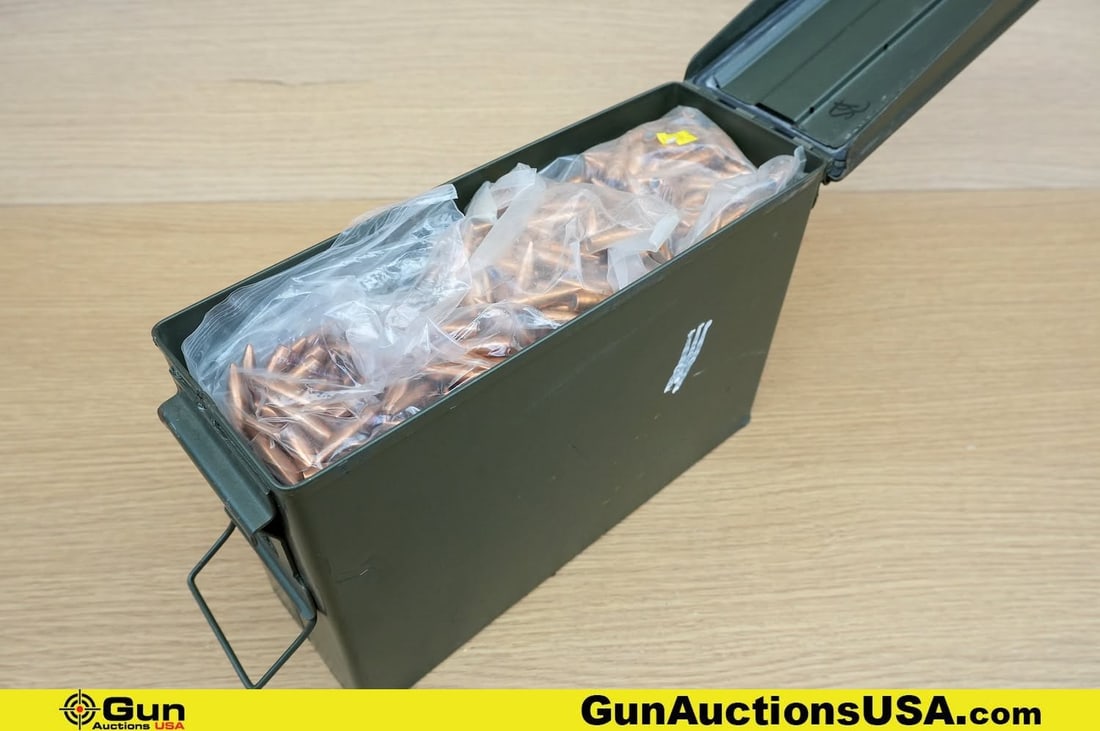 Assorted .30 Cal Copper Bullet. . Approx. 1500 Copper Bullets. Includes Metal Ammo Can. . (83537) (1 of 4)