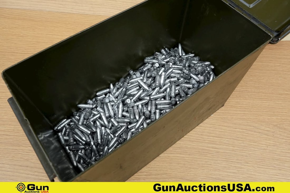 Assorted .30 Cal Re-Loading Projectiles . . Approx. 30 Lbs., Includes Metal Ammo Can. . (83519) (1 of 4)