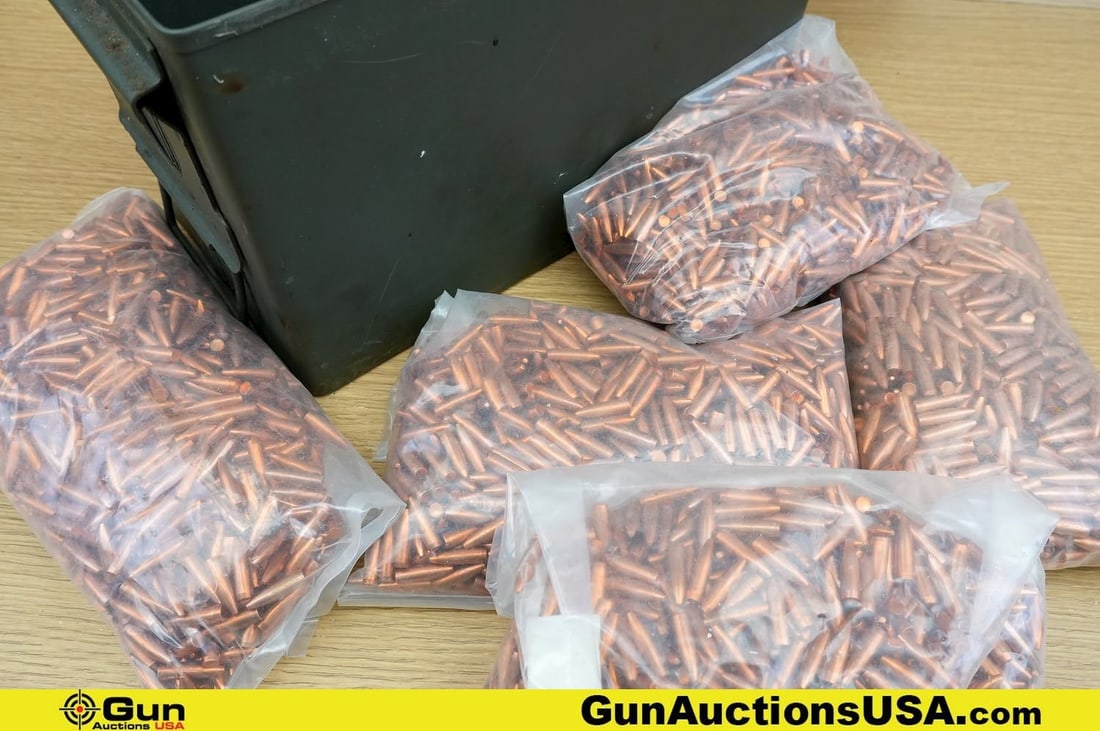 .223 CAL Projectiles. . Approx. 1500 .223 CAL Bullet Projectiles. Includes Metal Ammo Can.. (83529) (1 of 5)