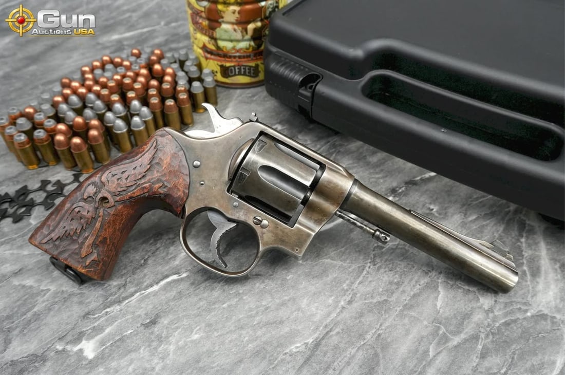 Colt U.S. ARMY MODEL 1917 DA45 .45 ACP Revolver 5.5" Barrel, Shiny Bore, Tight Action sn:297652 Very (1 of 20)