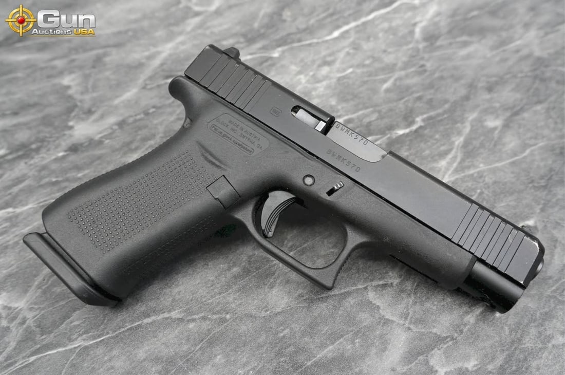 Glock 48 9X19 Pistol. Excellent. 4" Barrel. Shiny Bore, Tight Action Semi Auto . Features a slim: Glock 48 9X19 Pistol. Excellent. 4" Barrel. Shiny Bore, Tight Action Semi Auto . Features a slim profile, white outlined front and rear sights, polymer frame, enhanced grip texture, front serrations, 