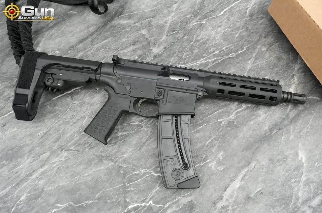 S&W M&P 15-22P 22LR THREADED BARREL Semi Auto Pistol 9" Barrel, Shiny Bore, Tight Action sn:WAL9319 (1 of 12)