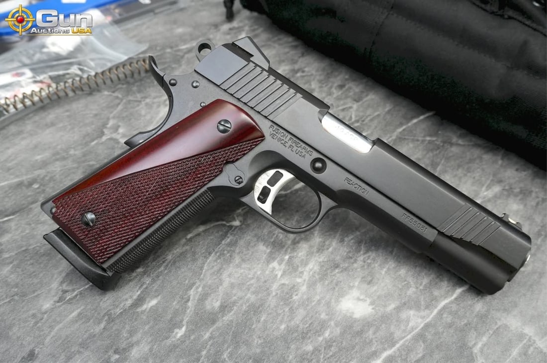 FUSION FIREARMS 1911 REACTION 45 ACP Semi Auto PISTOL 5" Barrel, Shiny Bore, Tight Action sn:FF55081 (1 of 12)