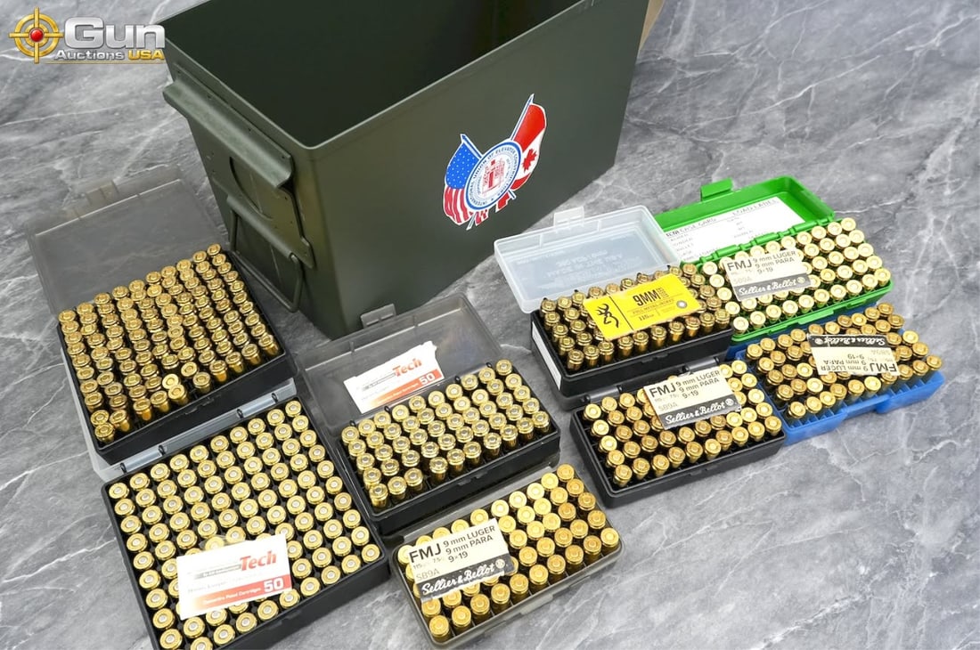 MAXXTECH, Sellier & Bellot 9MM Ammo . 500 Rds. Includes One Metal Ammo Can and Eight Plastic Ammo (1 of 10)