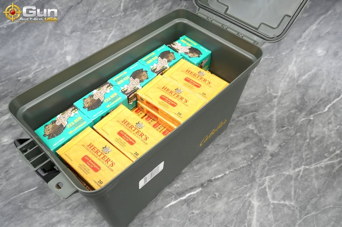 Herter's Brown Bear .223 Ammo . Approx. 1000 Rds. Includes polymer ammo can. (500103) (GSC4021) (1 of 5)