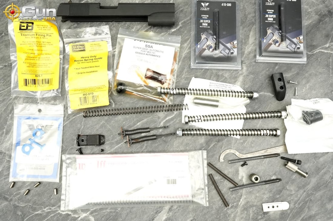 Assorted firearm components including 1911 and Geissele parts. Excellent Condition. This collection (1 of 12)