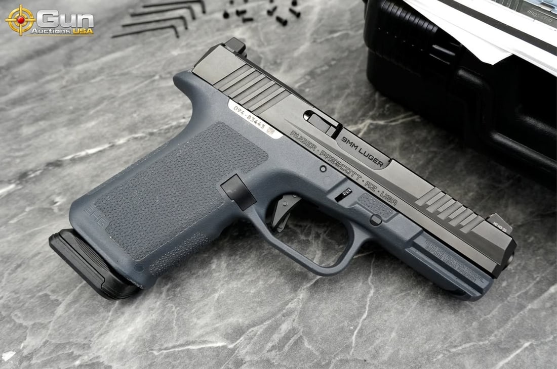Ruger RXM 9mm Semi Auto Pistol, 4" Barrel, Excellent Condition, Shiny Bore, Tight Action,: Ruger RXM 9mm Semi Auto Pistol, 4" Barrel, Excellent Condition, Shiny Bore, Tight Action, sn:094-83443Striker-fired compact pistol chambered in 9mm Luger featuring a matte black slide with forward coc
