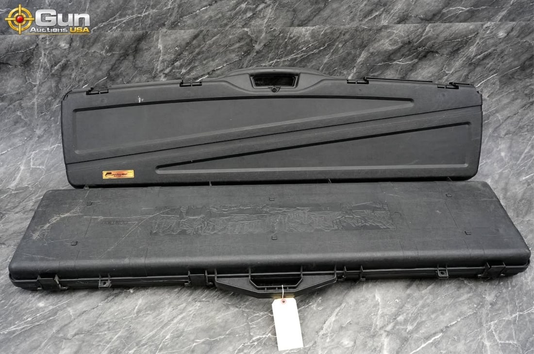 LOCAL PICK UP ONLY. Rifle hard cases. Fair Condition. Two hard rifle cases with foam padding; One is (1 of 9)
