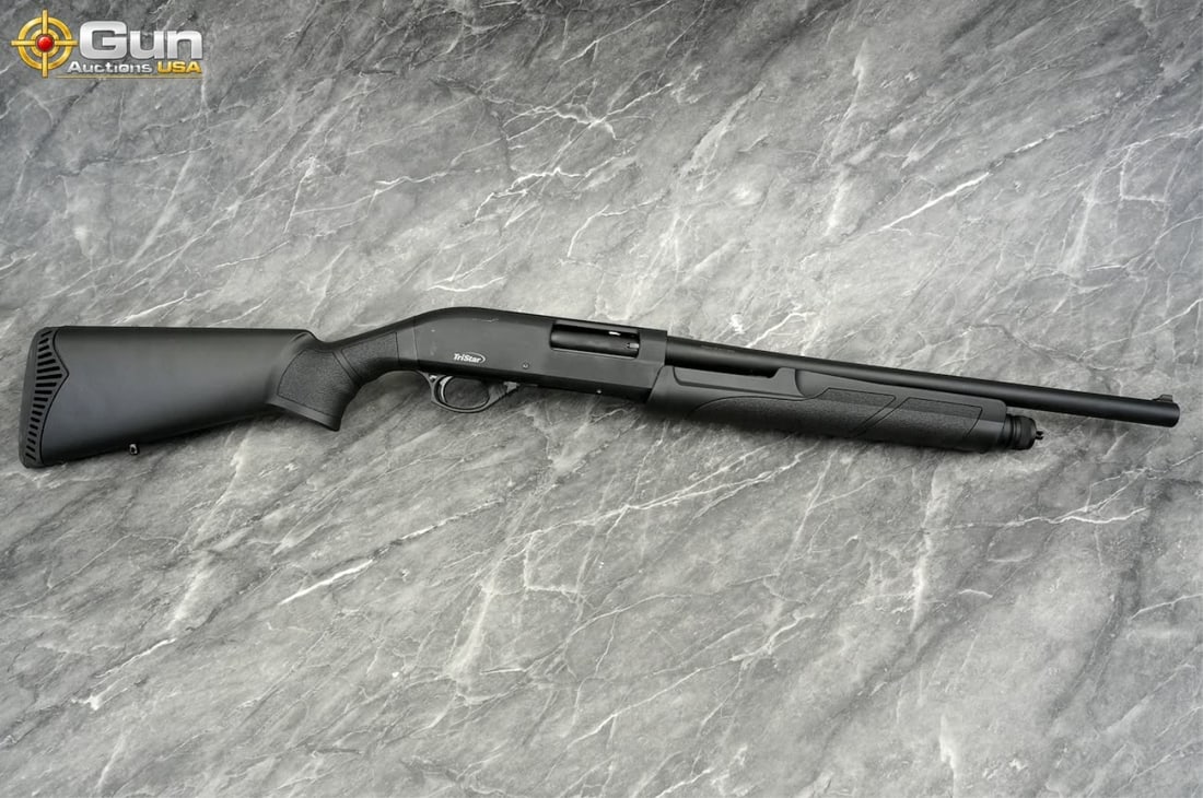 TRISTAR COBRA 12 ga. Pump Action Shotgun, 18.5" Barrel, Good Condition, Normal Handling Marks, Shiny: TRISTAR COBRA 12 ga. Pump Action Shotgun, 18.5" Barrel, Good Condition, Normal Handling Marks, Shiny Bore, Tight Action, sn:21HP1201537 This 12-gauge pump shotgun features a matte black finish through