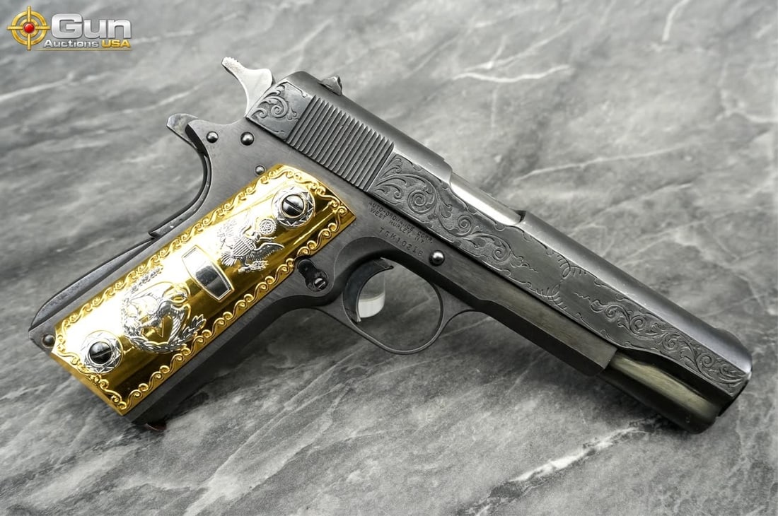 AUTO-ORDNANCE 1911 .45 ENGRAVED PISTOL (1 of 13)