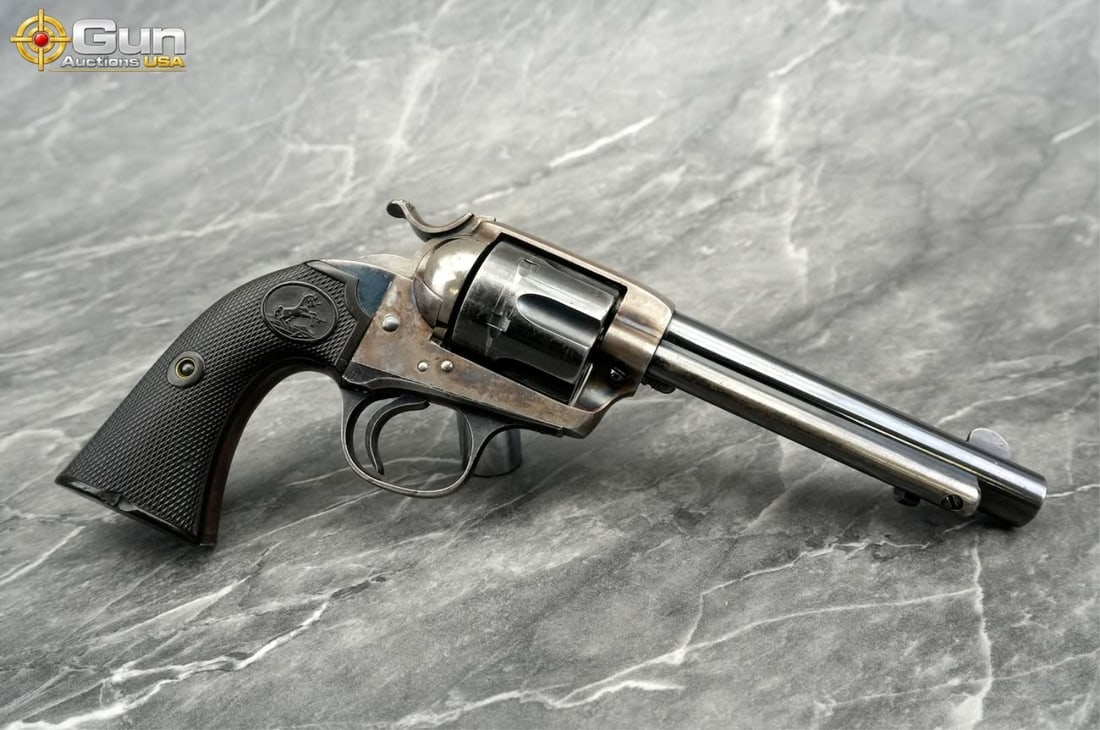 Colt 1st Generation Bisley Model Single Action: COLT BISLEY .38 WCF Revolver, 5 3/8" Barrel, Very Good Condition, Shiny Bore, Tight Action, sn:296282Manufactured in 1907, this First Generation Colt Bisley is chambered in desirable .38-40 Winchester