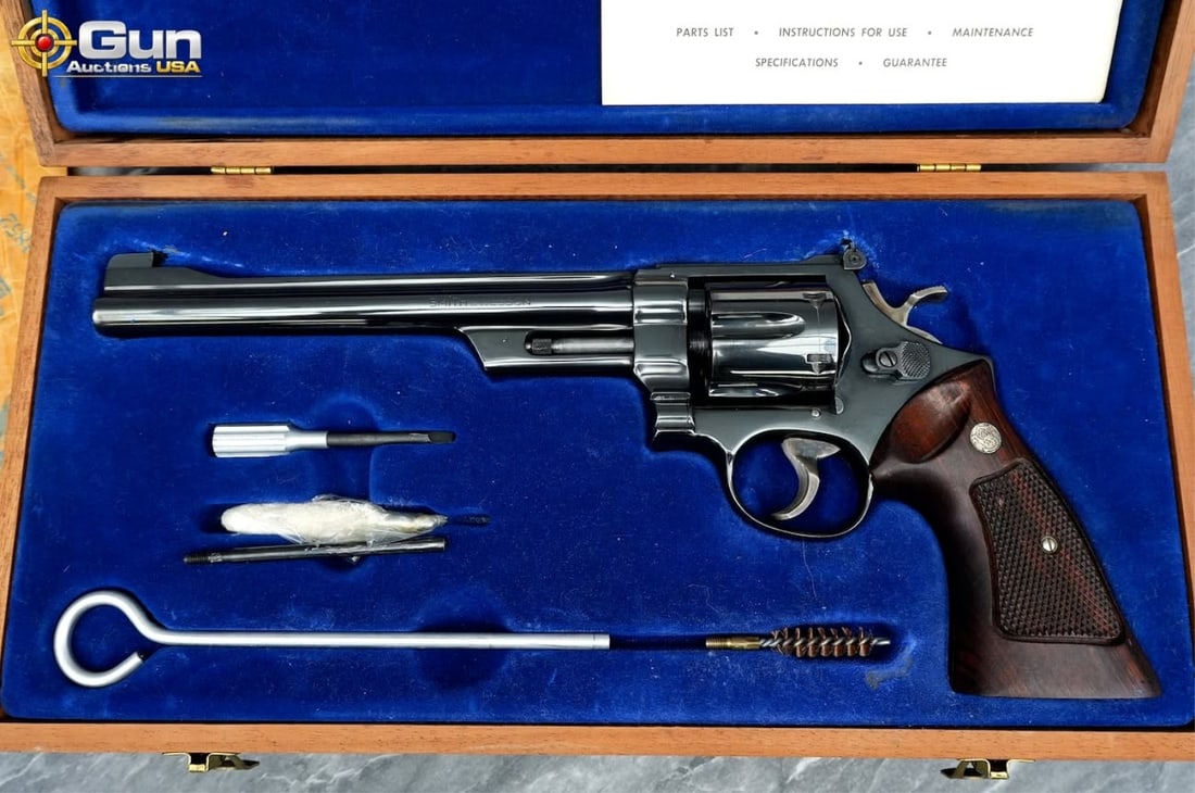 S&W 27-2 .357 MAG REVOLVER: S&W 27-2 357 MAGNUM Revolver, 8.25" Barrel, Excellent Condition, Shiny Bore, Tight Action, sn:N432610This N-frame revolver chambered in .357 Magnum features a deep, polished blued finish throughout