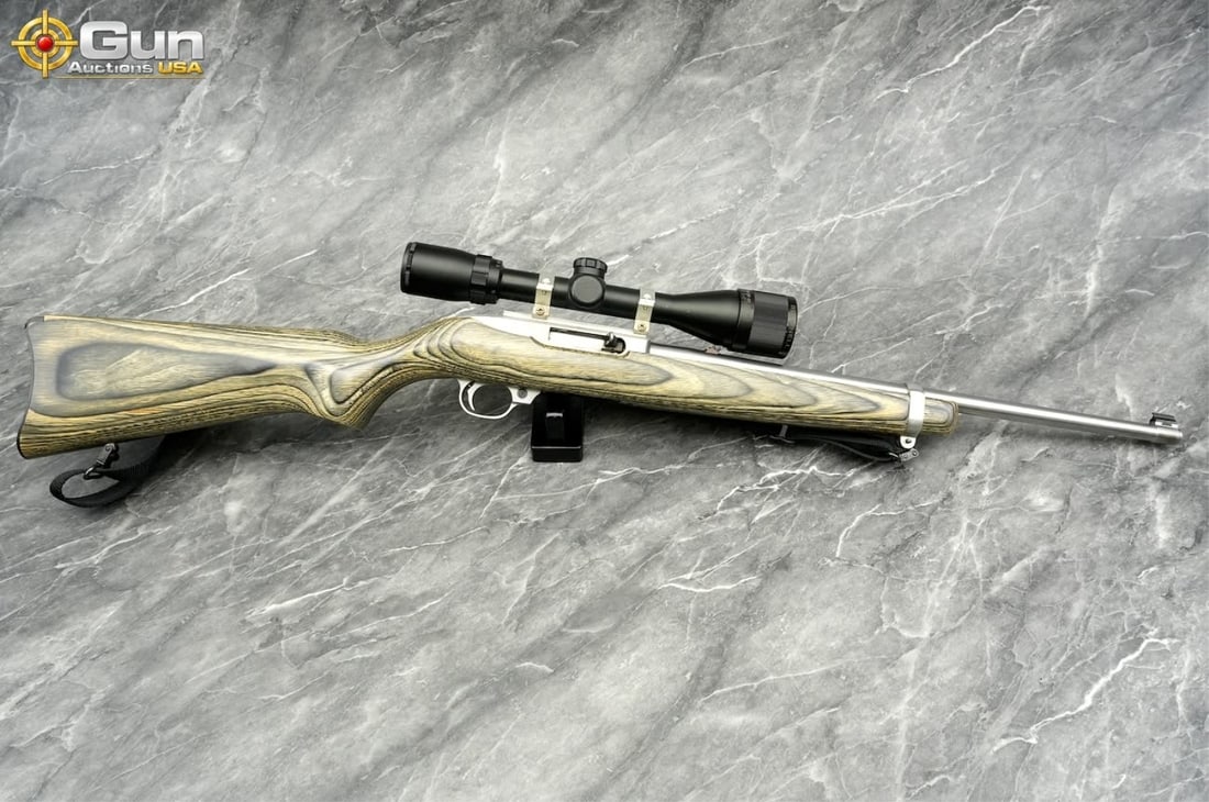 RUGER 10/22 .22LR SEMI RIFLE, Stainless Steel: RUGER 10/22 .22 LR Semi Auto Rifle, 18.5" Barrel, Very Good Condition, Shiny Bore, Tight Action, sn:236-06825This carbine pairs a satin stainless receiver and barrel with a boldly figured