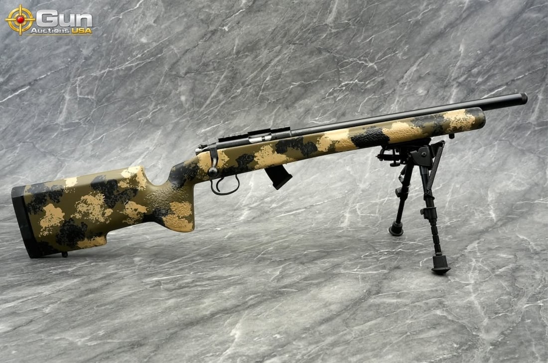 CZ 455 .22 LR THREADED BOLT RIFLE: CZ CZ 455 .22 LR THREADED BARREL Bolt Action Rifle, 16.5" Barrel, Excellent Condition, Shiny Bore, Tight Action, sn:B935109This bolt-action rifle features a composite stock finished in a three-tone