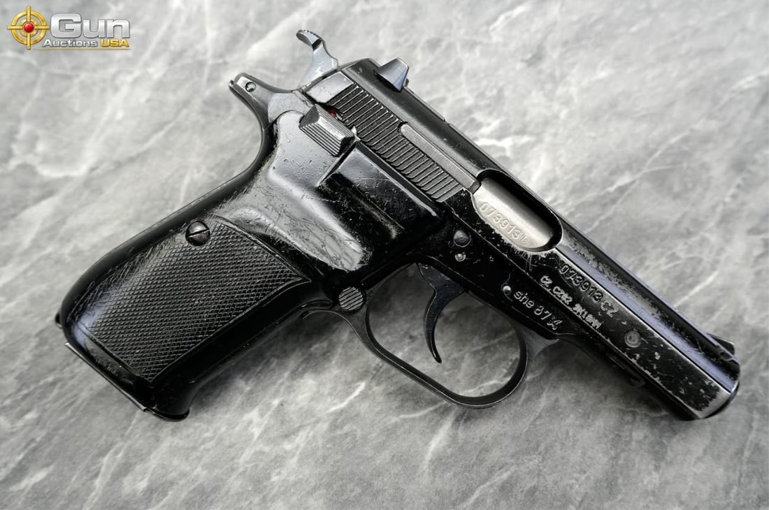 CZ CZ82 9X18 SEMI AUTO PISTOL: CZ CZ82 9x18 Semi Auto Pistol, 3.75" Barrel, Good Condition, Normal Handling Marks, Shiny Bore, Tight Action, sn:73913This Czech-made CZ82 service pistol is chambered in 9x18mm Makarov and wears a bla