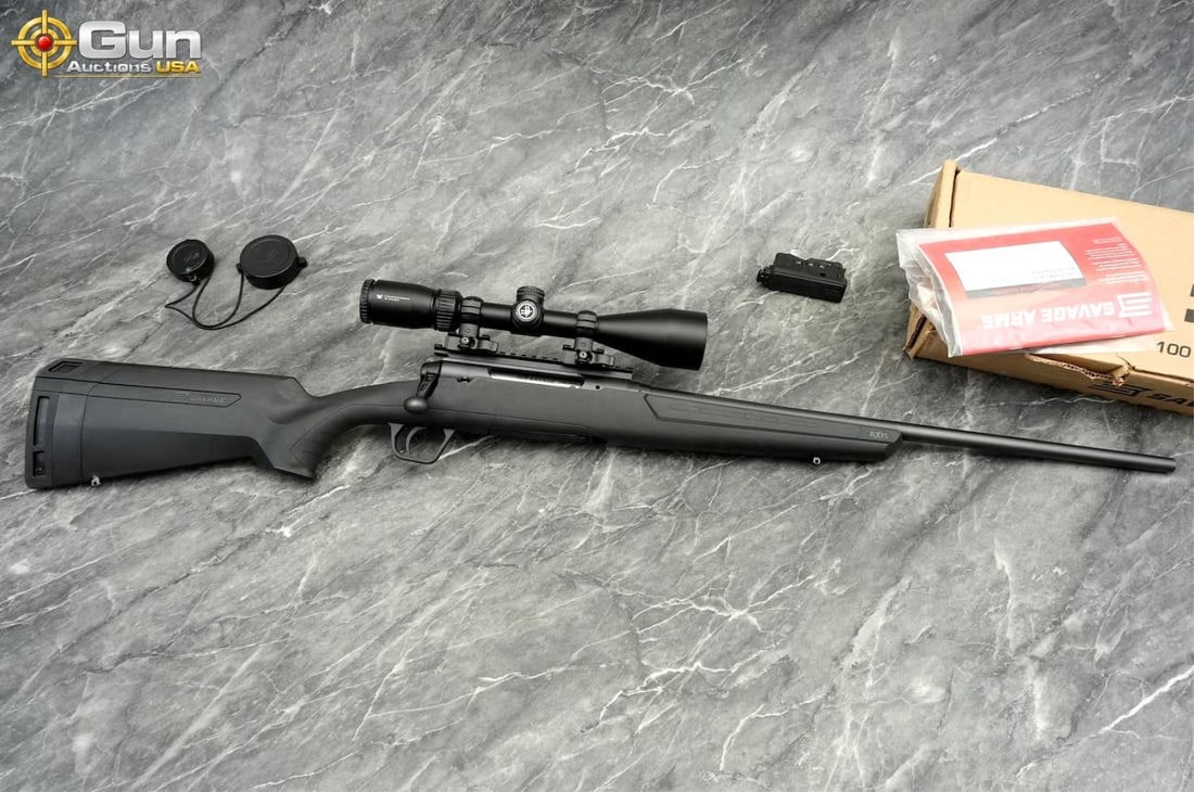 SAVAGE AXIS .308 WIN BOLT ACTION RIFLE: SAVAGE AXIS .308 WIN BOLT ACTION Rifle, 22" Barrel, Like NEW, sn:N000201This Savage AXIS, chambered in .308 Winchester, features a matte black synthetic stock with ribbed gripping panels for a secure