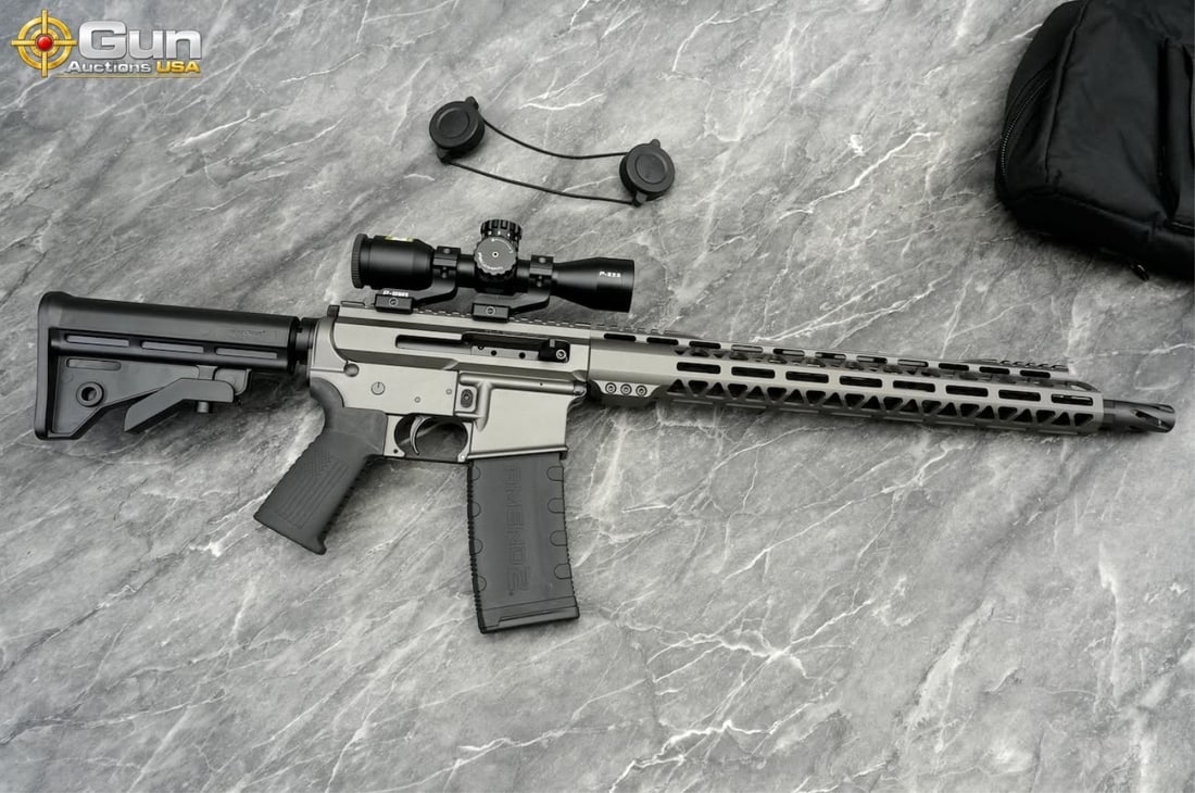BEAR CREEK BCA-15 5.56 NATO SEMI RIFLE: BEAR CREEK BCA 15 5.56 NATO THREADED BARREL Semi Auto Rifle, 16" Barrel, Excellent Condition, Shiny Bore, Tight Action, sn:A126079This Bear Creek Arsenal BCA 15 is built on the AR-15 platform and cham