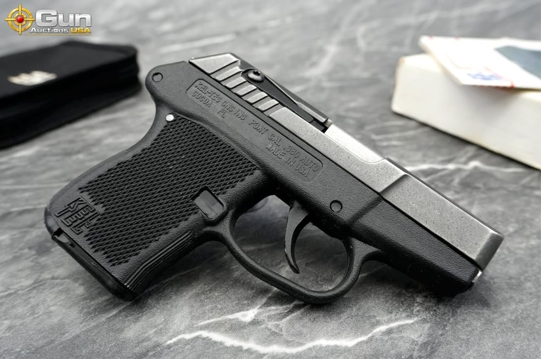 KEL-TEC P3AT .380 SEMI PISTOL: KEL-TEC P3AT .380 AUTO Semi Auto Pistol, 2.5" Barrel, Very Good Condition, Shiny Bore, Tight Action, sn:HP236This compact pocket pistol was manufactured in Cocoa, Florida, and its slide is marked