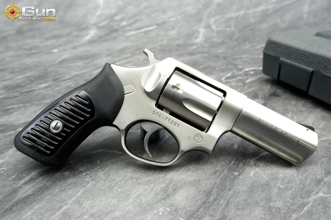 RUGER SP101 .357 MAG REVOLVER: Ruger SP101 .357 MAGNUM Revolver, 3" Barrel, Excellent Condition, Shiny Bore, Tight Action, sn:574-71201This compact five-shot revolver was manufactured in Newport, New Hampshire, and is chambered in 