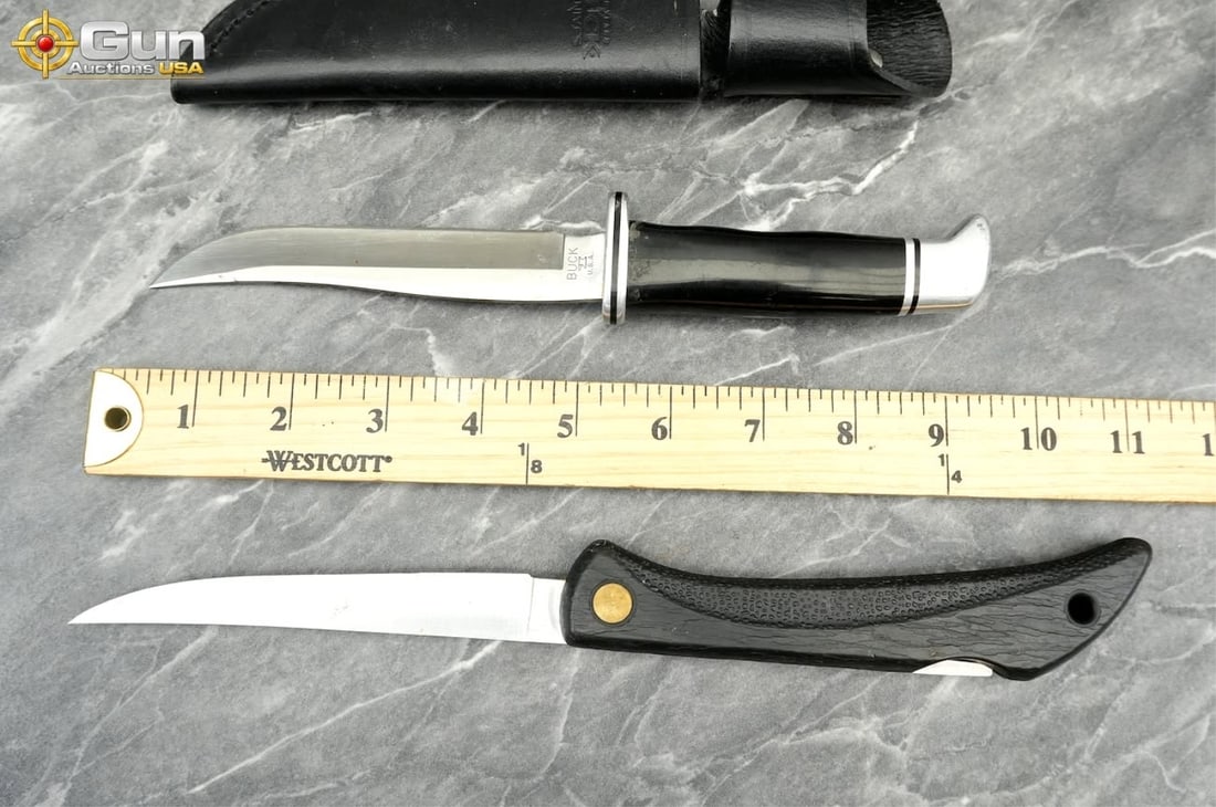 Gerber, Buck, EKA, Etc. Five assorted knives. Very - 9