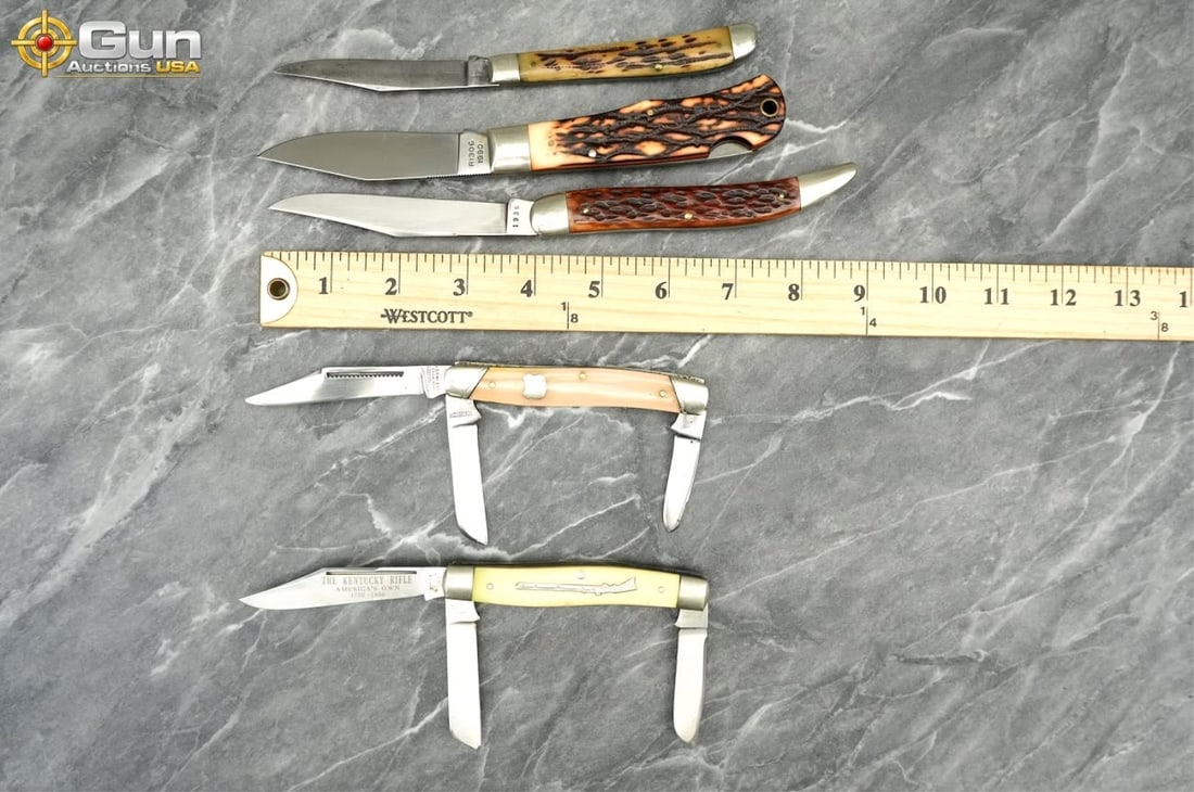 Five assorted pocket knives from multiple makers. - 2