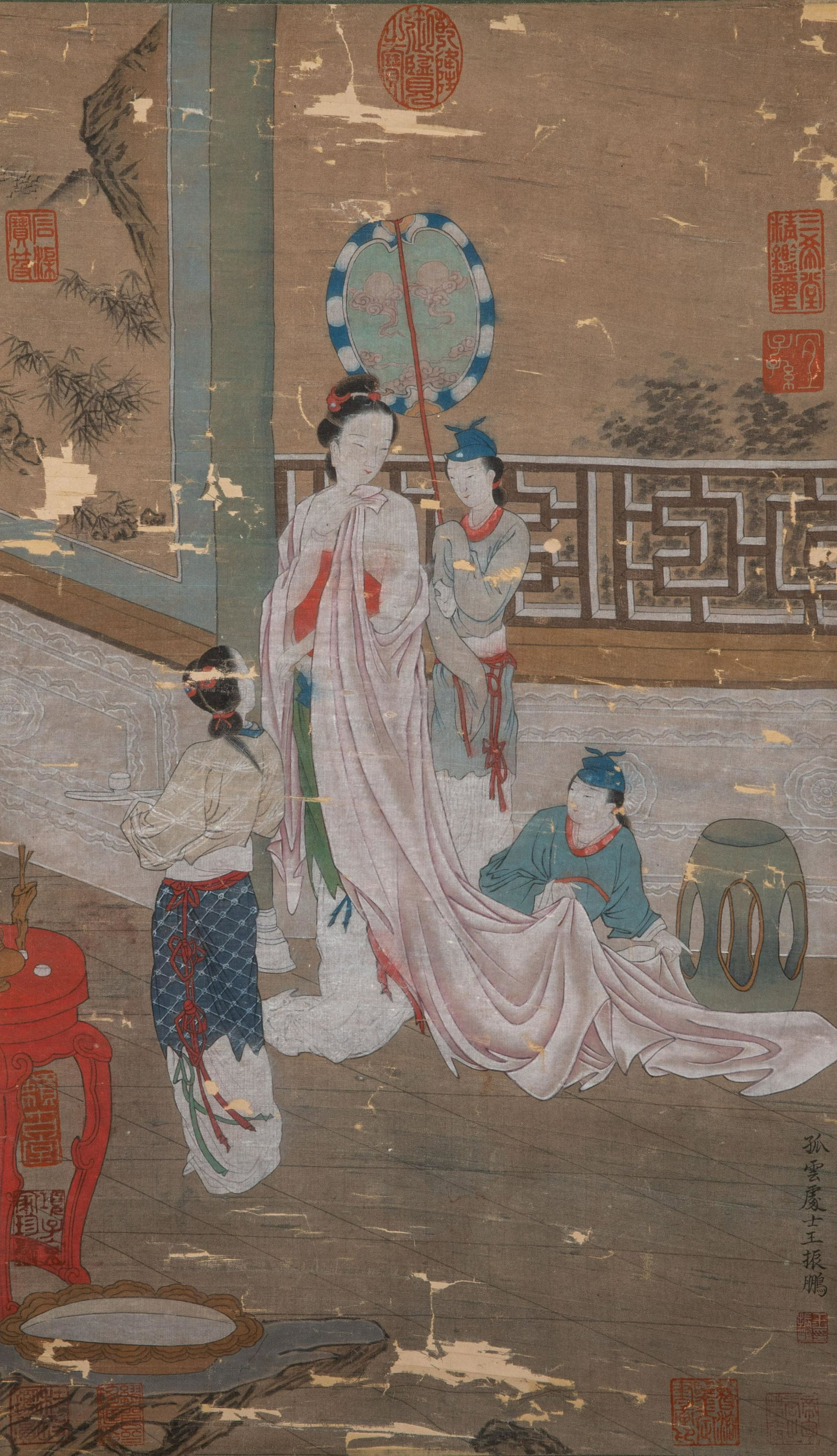WANG ZHENGPENGï¼ŒANCIENT CHINESE PAINTING AND: WANG ZHENGPENGï¼ŒANCIENT CHINESE PAINTING AND CALLIGRAPHY H. 59 cm. W. 34 cm.
