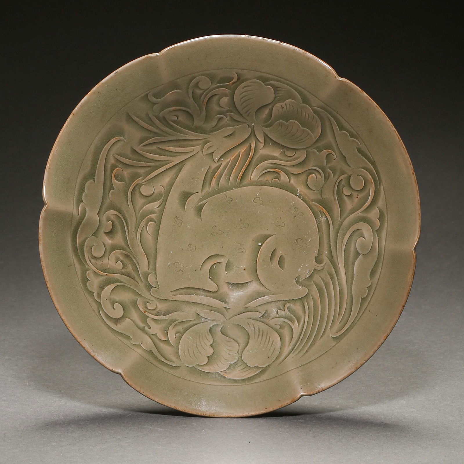 YAOZHOU WARE FLOWER MOUTH PLATE, NORTHERN SONG DYNASTY, (1 of 6)