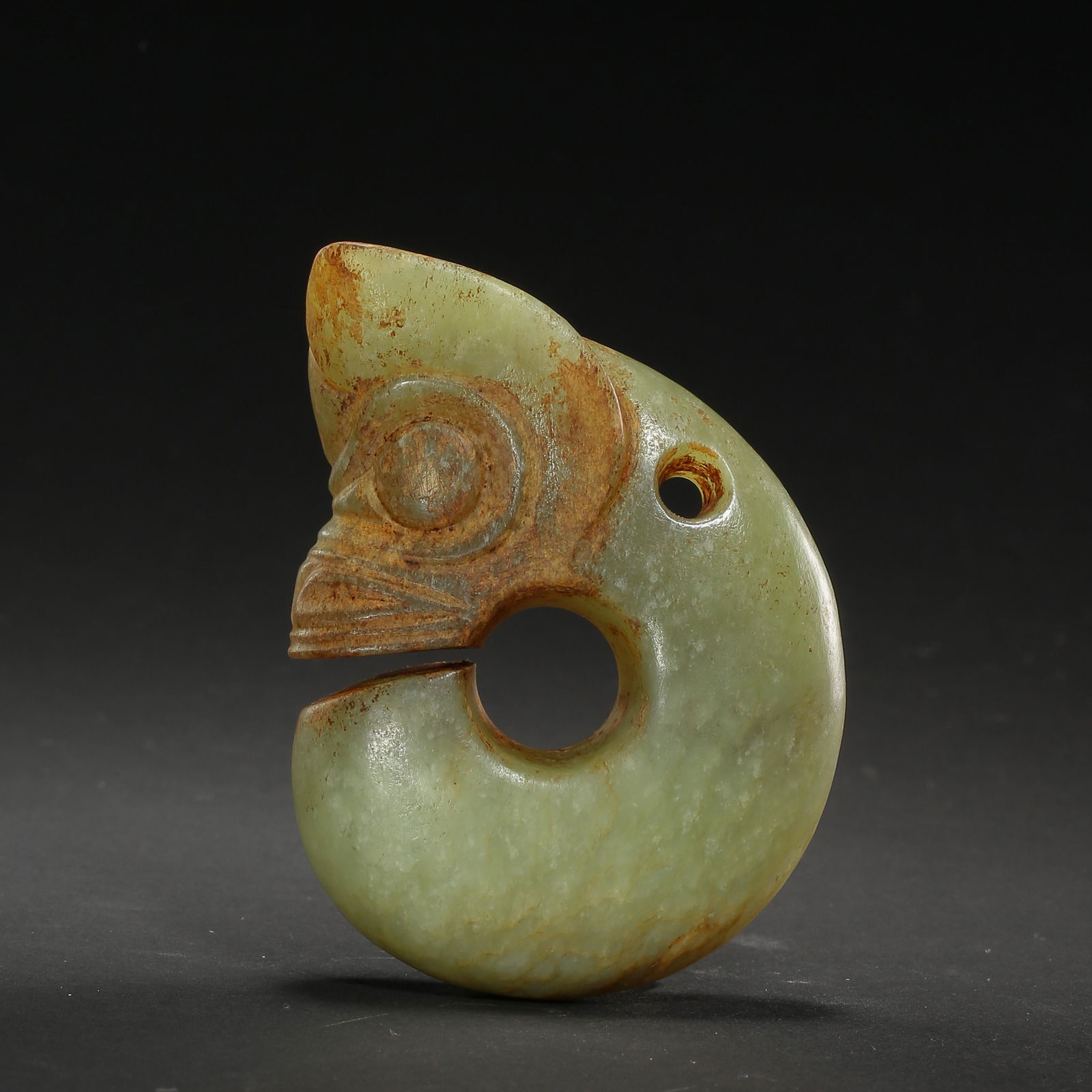 CHINESE RED MOUNTAIN CULTURE JADE PIG DRAGON (1 of 7)